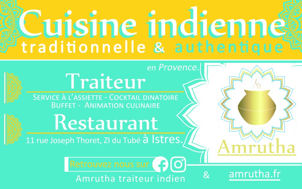 Bannière réalisé dans le cadre de la partipation du salon du vin la gastronomie à Istres. Représentante de Amrutha, Traiteur indien.